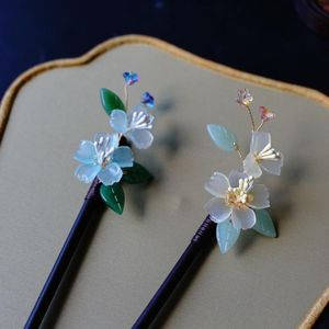 Saç klipsleri barrettes ahşap çubuklar çörekler için japon yemek çubukları kadınlar uzun Çin tarzı çiçek saç tokası takılar