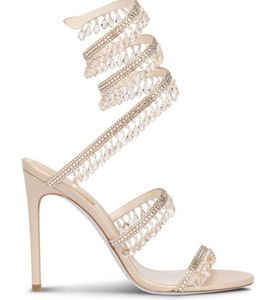 R caovilla gelinlik sandal kadın yüksek topuklu ayakkabılar jc romantik bayan avizesi çıplak jc stiletto sandalet mücevher sandalyeler ayak bileği kayışı kutu