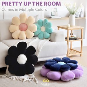 Almofada em forma de flor Pillow Butting Seating de almofada Frohorh Floor Daisy Flower Toy Plant Doll de pelúcia para crianças Presentes de sofá estique de almofada