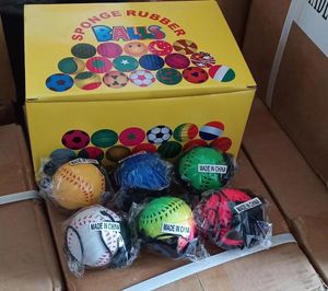 Bolas esponja bola de borracha beisebol softball 288 pçs beisebol Jogando Bouncy Crianças Engraçado Treinamento de Reação Elástica Pulseira Jogo de Bola Brinquedo para crianças meninas