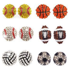 Koleksiyon beyzbol softbol küpe damızlık bling kolye Spor Oyun Topu Sonrası Saplama Küpe Taklidi Taklidi Basketbol Voleybol Beyzbol Futbol Fanı
