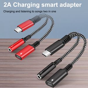 Audio Adapter Cable 2 In1 USB C To 3.5mm Jack Type C Charge Audio Aux Adapter For Samsung S20 Ultra Note 20 10 Plus S21