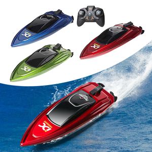 ElectricRC Boats RC 24Ghz HighSpeed Electric Ship Remote Control Racing Water Children Model Toy with LED Lights 230325