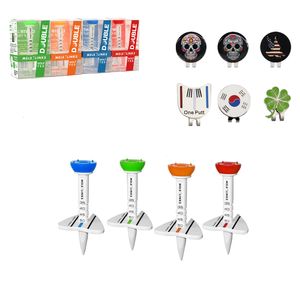 Golf Tees 4PCS Golf Tees Plastic Golf Double Tee 4 color Step Down Golf Ball Holder Outdoor Golf Accecories with Package for golfer gift 230325