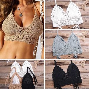 Kadın Braliette Yular Boyun Mahsul En İyi Tığ Örgüsü Cami Yaz Bikini Bluz Sütü