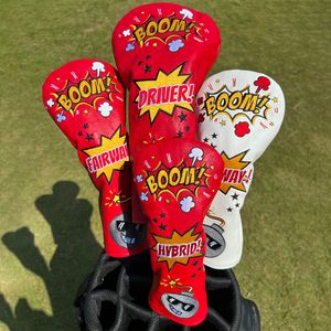 Diğer Golf Ürünleri Bomları Premium Deri Kafa Kapakları Set Golf Club Headkovers For Driver Fairway Hibrid Ahşap Kafa Kapakları 230325