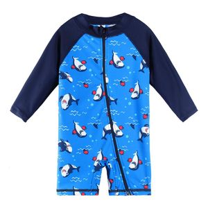 Yüzme Giyim Baohulu UPF50 Çizgi Film Çocukları Mayo Uzun Kollu Erkek Boy Boy Toddler Mayo Bebek Mayo Takımları Erkek Kızlar 230325