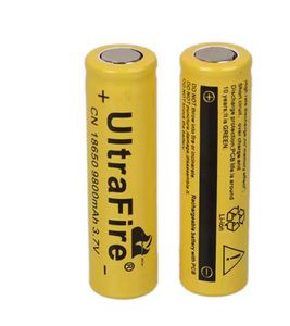 Высококачественный Ultrafire 18650 литийные батареи 9800 мАч 3,7 В. Аккумуляторная батарея Желтая литий-ион Bateria Подходит для электронного светодиодного светодиодного фонарика Heanlamp Toy