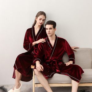 Kadın pijama severler bornoz giyinme elbisesi kadın ve erkek kadife cüppeler yumuşak kimono bornoz sonbahar kış gelini damat gece kıyafeti yenilik