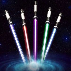 Led Rave Toy 2PCS Flashing Lightsaber Laser Double Sword Saber Kpop stick Cosplay Toys Sound And For Boys Girls Gift Y2303