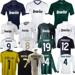 Retro klasik Real RONALDO futbol formaları 10 11 12 13 DI MARIA KAKA MODRIC BENZEMA Madrids ALONSO MARCELO HIGUAIN SERGIO RAMOS 2010 2011 2012 2013 Retro forma