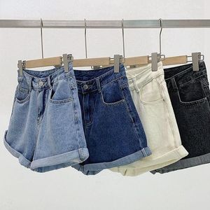 Women's Shorts 2023 Summer Women Denim Vintage Basic Simple All-match High Waist Leisure Ladies Streetwear