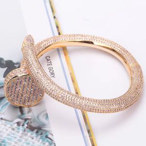 solide hochgold silbernägelarmarmarmband set Diamonds Luxusdesigner für Frauen Männer Mode Armbänder Hochzeitsfeier Thanksgiving Valentinstag Geschenke Großhandel Großhandel