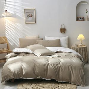 Bedding Sets Wholesale Simple Pure Color Bed Sheets Quilt Covers Pillowcases 4pcs Double-sided Matted Soft Skin-friendly Free Fedex