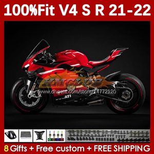 Motorcycle Fairings For DUCATI Street Fighter Panigale V 4 V4 S R V4S V4R 2018-2022 Bodywork 167No.11 V4-S V4-R 21 22 V-4S V-4R 2021 2022 Injection Molding Body red frame light