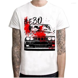 Erkek Tişörtleri Varış Serin Otomotiv Araba Turbo E30 Erkek Gömlek Anime T-Shirts Tee Homme Tshirt Giyim Q4