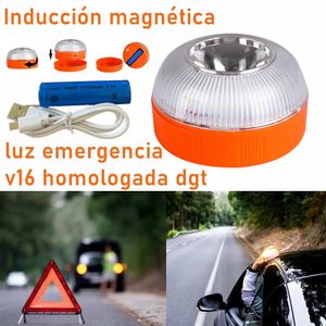 Lighting Rechargeable Led Car Emergency Light V16 Flashlight Magnetic Induction Strobe Light Road Accident Lamp Beacon Safety Accessory