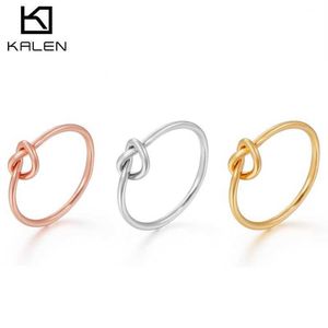 Bant Yüzük Paslanmaz Çelik Parmak Yüzük Kadınlar Boyut 6-9 Çin Knot Charm MIDI Yüzük Nişan Kadın Yüzük Takıları G230327