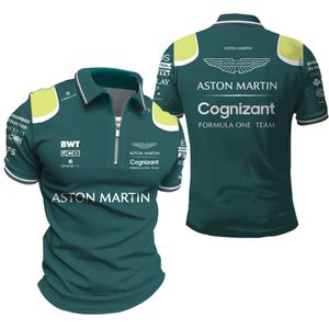 Сделайте DIY футболка Aston Martin F1 2023 Новая мужская команда Polo Polo Formula-One Racing Fan Top Moto Motorcycle Clothing Y2303