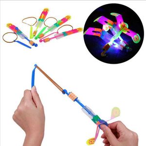 Led Rave Toy 5 Pcs Lighting Up Luminous Flying slingshot s Xmas Decor light Quickly fast catapult Y2303