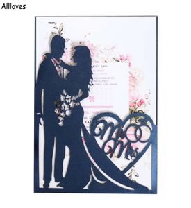 Zarif Lazer Kesim Düğün Davetiyesi Kart RSVP KARTI İLE Özelleştirilmiş İş Sevgililer Günü Tebrik Kartları Dekor Parti Malzemeleri Cl0018