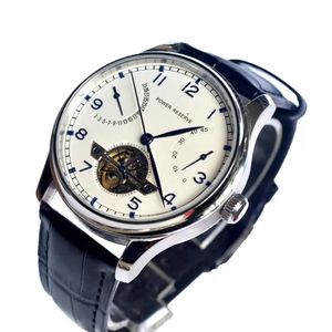 U1 üst sınıf AAA Klasik Mens Saat Tasarımı Otomatik Mekanik Saat Erkekler için Tourbillion Strap Sırt Şeffaf Orijinal Deri Erkek Saatler Montre De Luxe J107