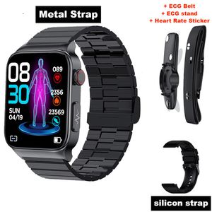 Новые интеллектуальные часы для анализа крови Smart Watch Men ECG PPG Монитор мониторинга кровяной температура тела Умные часы Умные часы водонепроницаемые фитнес -трекер для Apple ios поддержки Android