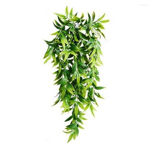 Декоративные цветы Красивая экологически чистое искусственное растение, висящее на стену, висящая фальшивая виноградная лоза листьев бамбука создает жизнеспособность