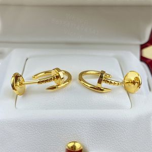 Дизайнерские серьги для ногтей с позолотой 18K T0P, высочайшее качество, модные роскошные классические подарки премиум-класса с коробкой 006