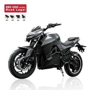 2024 Hezzo EEC COC Sertifikalı Motosiklet Elektrik Motosiklet 5000W 72V120AH Lityum Pil Uzun Rang Yarışı E-Motorcik Moped Scooter Moto Electica Yüksek Promance