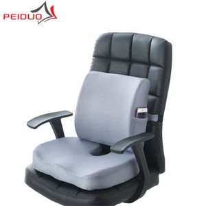 Pillow  Decorative PEIDUO Office Car Memory Foam Set Spine Coccyx Protect Chair Seat Sofa Back Waist Mat Grid