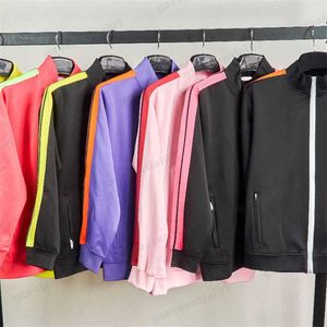 2023 Novos Designers Jaquetas Esportivas Primavera Jaquetas Masculinas Casacos Bomber Jaqueta Elegante Listras Coloridas Qualidade Suave Jaquetas de Marca Impressas Letras Bordadas