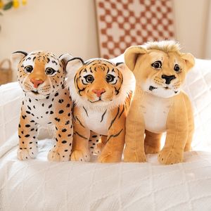 О реальной жизни Lion Lipe Leopard Toys Прекрасные дикие животные кукла фаршированная для детей для детей рождения рождественские подарки