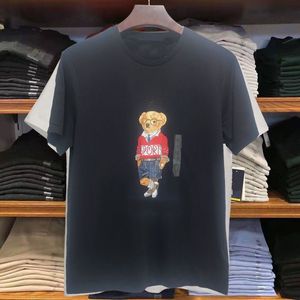 Erkek Tişörtler 2023S Yüksek kaliteli erkek polos t-shirt rahat spor açık pamuk kısa kollu batı denim küçük ayı baskı s-3xl