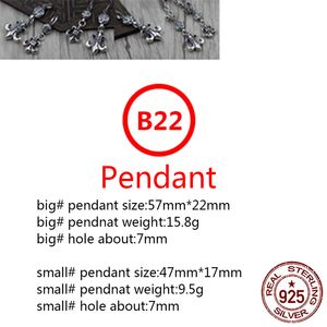 B22 S925 Стерлинговая серебряная подвеска персонализированная мода простая пара