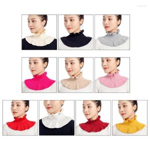 Eşarplar Kadınlar Knited sahte yakalı elastik sahte ayrılabilir fırfır yakaları dekoratif kış bluz yaka kavarları kimd22