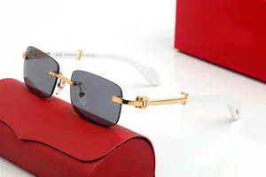 Funky Güneş Gözlüğü Tasarımcı Güneş Gözlüğü Erkek Kadın Moda Çerçevesiz Yama Kulübü Gözlük Lüks Güneş Gözlüğü UV400 Polarize Carti Gözlük Ahşap gölge Adam Gözlük