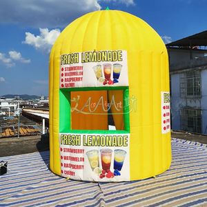 Şişme limonata kabin özelleştirilmiş şişme imtiyaz standı şişme limonata kiosk sarı stant satılık/ticari