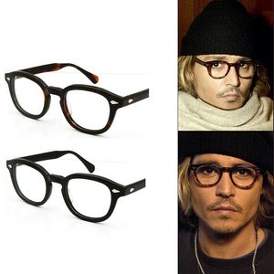 Johnny Depp Gözlük Erkekleri Johnny Depp gözlükler Çerçeve Şeffaf Lens Marka Tasarımcı Bilgisayar Gözlükleri Erkek Yuvarlak Vintage Üst Kalite Oculos de Grau