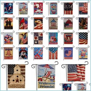 Banner Flags Amerikan Bahçe Bayrağı ABD Bağımsızlık Günü ABD Serisi Patern Party Home Decor Bırak Teslimat Festival Malzemeleri Dhrwi