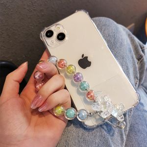 2024 Cartoon Bear Phone Straps | Colorful Beads Bracelet Lanyard for iPhone 14 13 12 11 Pro Max