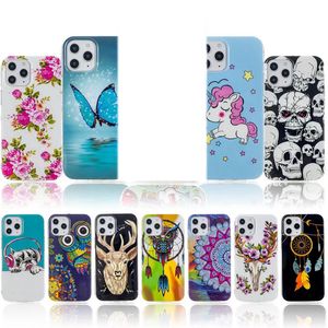 Samsung A54 A34 A24 A24 A14 Galaxy S23 Ultra Plus Kafatası Karanlık Dreamcatcher'da Kafatası Kılıfı Kılıfları Çiçek Kurt Dantel Kelebek Unicorn Sevimli Güzel Telefon Kapağı