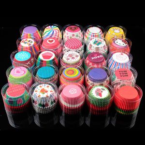 Renkli Cupcake Astarlar Kağıt Gökkuşağı Standart Pişirme Kupaları Kağıt Cupcake Sargılar Kek topları, çörekler, cupcakes ve şekerler için dökme fincan kek kaseleri 100 adet