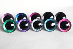 Doll Bodies Parts 20pcs 9MM to 35mm craft eyes Lovely glitter toy safety 3D ddoll pupil with washercolor optionQ10 230329