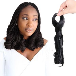 Pony Style 24 Zoll Kanekalon Loose Wave Hair Spiral Curls Attachment Spanish 24 Zoll French Curl Braiding Hair Extensions