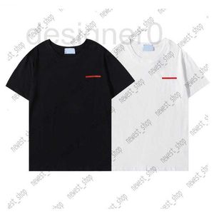 Erkek Tişörtler Popüler Yaz Tasarımcısı Lüks Tshirt Erkek Mektubu Baskı Tişörtleri Kadın Kırmızı Şerit Baskı Gündelik Pamuk Tee Üstler E42C
