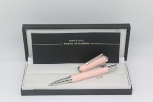 Lüks mbroller kalem pembe gövde rengi gümüş döşeme ve beyaz inci ofis okulu tedarik hediye kalemi