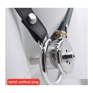 Outros itens de beleza de saúde Cockrings Shop Metal Cock Ring Bdsm Bondage Penis Lock Tra tras minúsculo dispositivo de gaiola de gaiola de pequenos brinquedos para homens dhwc0