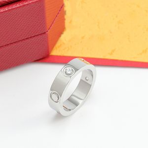 Band Love Rings Designer Takı Gül Gümüş Gümüş Kaplama Titanyum Çelik Elmas Moda Lüks Çift Klasik Yüzük Kadınlar Erkek Sevgilisi Düğün Hediyesi