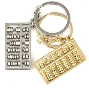 Anahtarlık Abacus Keychain Yaratıcı Çin Elemanları 6 Sıralar Döner Boncuklar Anahtar Zincir Yüzük FOB KEYRING 84615